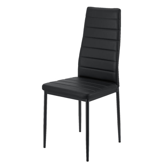 Moderne Eetkamerstoel Loja - 2-Delig - Zwart - Kunstleer - Afbeelding 4