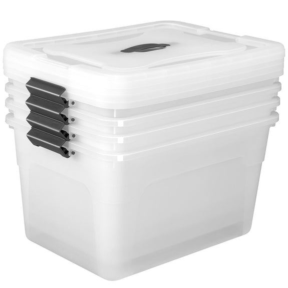 Opbergdoos / Opslagbox 30 L - Kunststof - 4-Delig - Incl. Deksel - Afbeelding 3