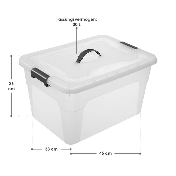 Opbergdoos / Opslagbox 30 L - Kunststof - 4-Delig - Incl. Deksel - Afbeelding 8