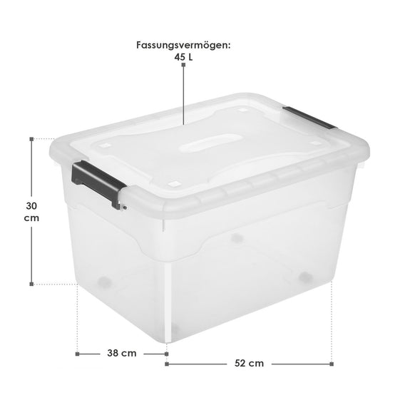 Opbergdoos / Opslagbox 45 L - Kunststof - 6-Delig - Incl. deksel - Afbeelding 8