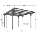 Carport / Terrasdak - Platdak - 5 x 3 m - Donkergrijs