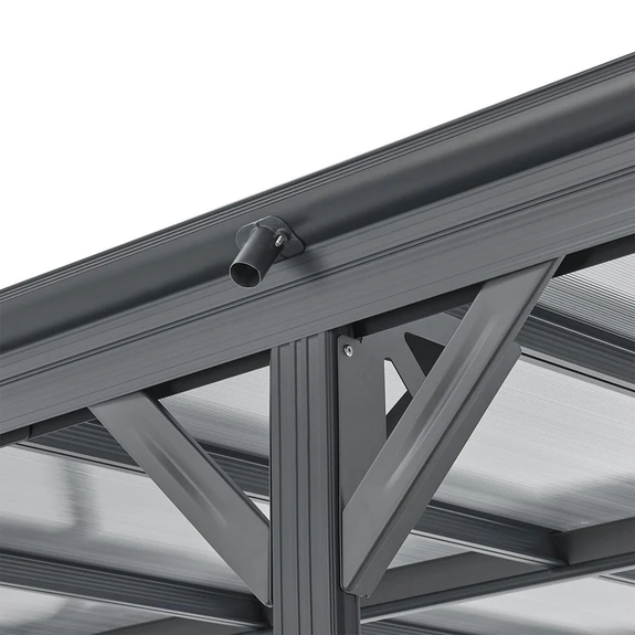 Carport / Terrasdak - Platdak - 5 x 3 m - Donkergrijs - Afbeelding 13