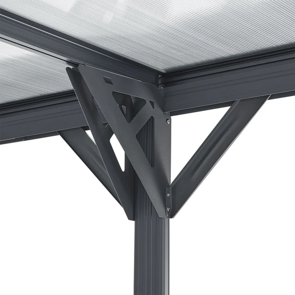 Carport / Terrasdak - Platdak - 5 x 3 m - Donkergrijs - Afbeelding 12