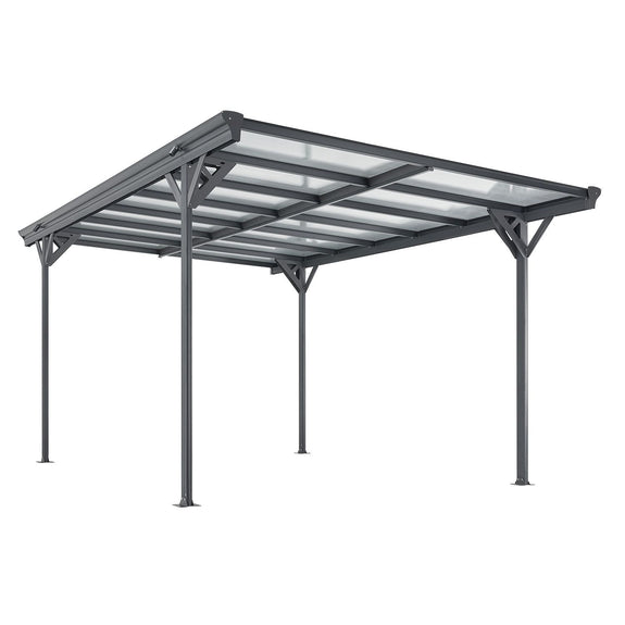 Carport / Terrasdak - Platdak - 5 x 3 m - Donkergrijs - Afbeelding 1