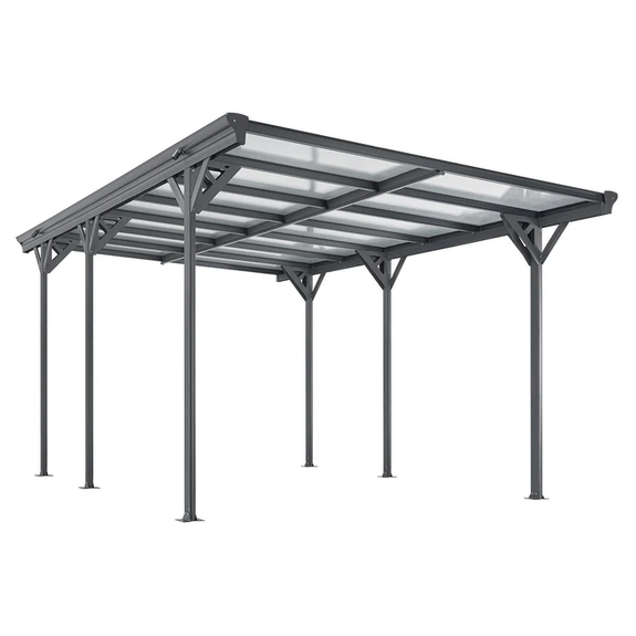Carport / Terrasdak - Platdak - 5 x 3 m - Donkergrijs - Afbeelding 1