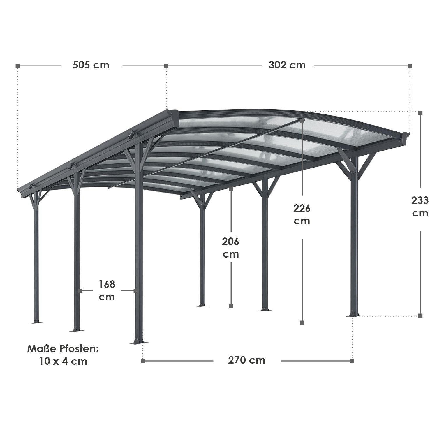 Carport / Terrasdak 5x3 m
