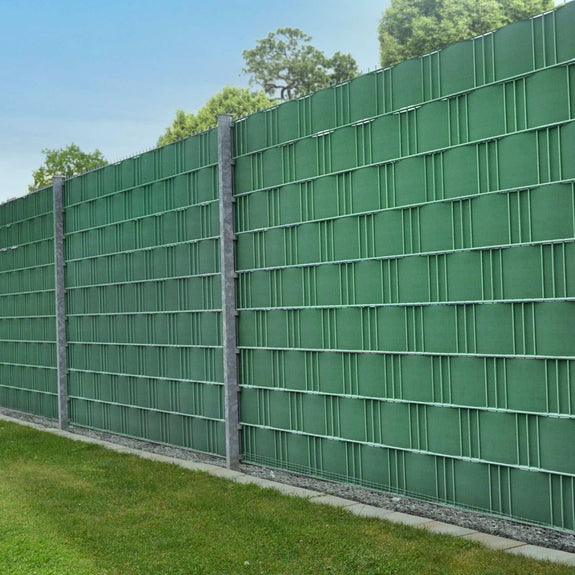 PVC Privacystrips - 2 stuks - 35 meter - Groen - Incl. Bevestigingsklemmen - Afbeelding 2