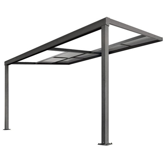 Aluminium Terrasoverkapping Jakarta - 3 x 4 m - Grijs - Schuifdak - Afbeelding 3