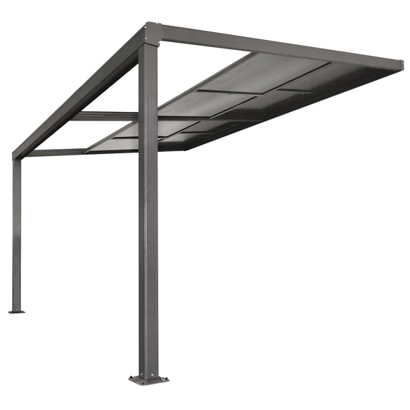 Aluminium Terrasoverkapping Jakarta - 3 x 4 m - Grijs - Schuifdak - Afbeelding 4