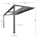 Aluminium Terrasoverkapping Jakarta - 3 x 4 m - Grijs - Schuifdak