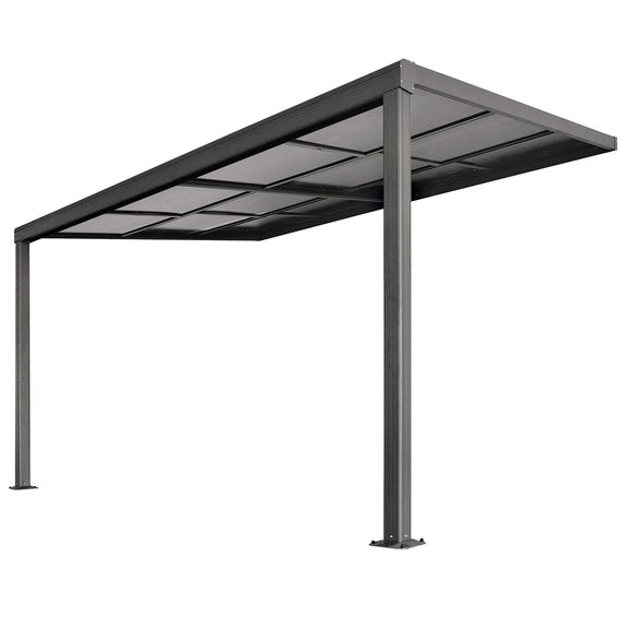 Aluminium Terrasoverkapping Jakarta - 3 x 4 m - Grijs - Schuifdak - Afbeelding 1