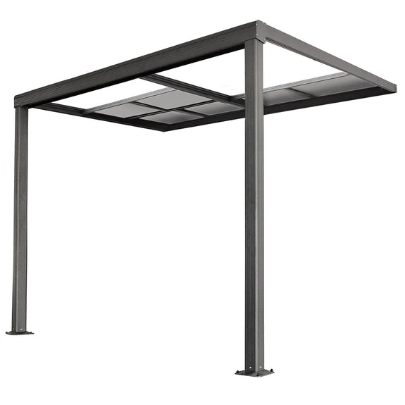 Aluminium Terrasoverkapping Jakarta - 3 x 3 m - Grijs - Schuifdak - Afbeelding 1