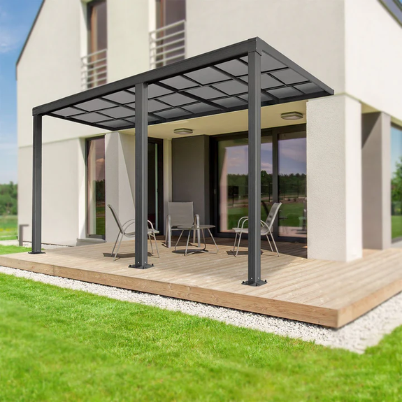 Overkapping / Carport Jakarta - Aluminium - 7 x 3 m - Incl. Schuifdak - Afbeelding 2