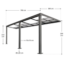 Overkapping / Carport Jakarta - Aluminium - 7 x 3 m - Incl. Schuifdak