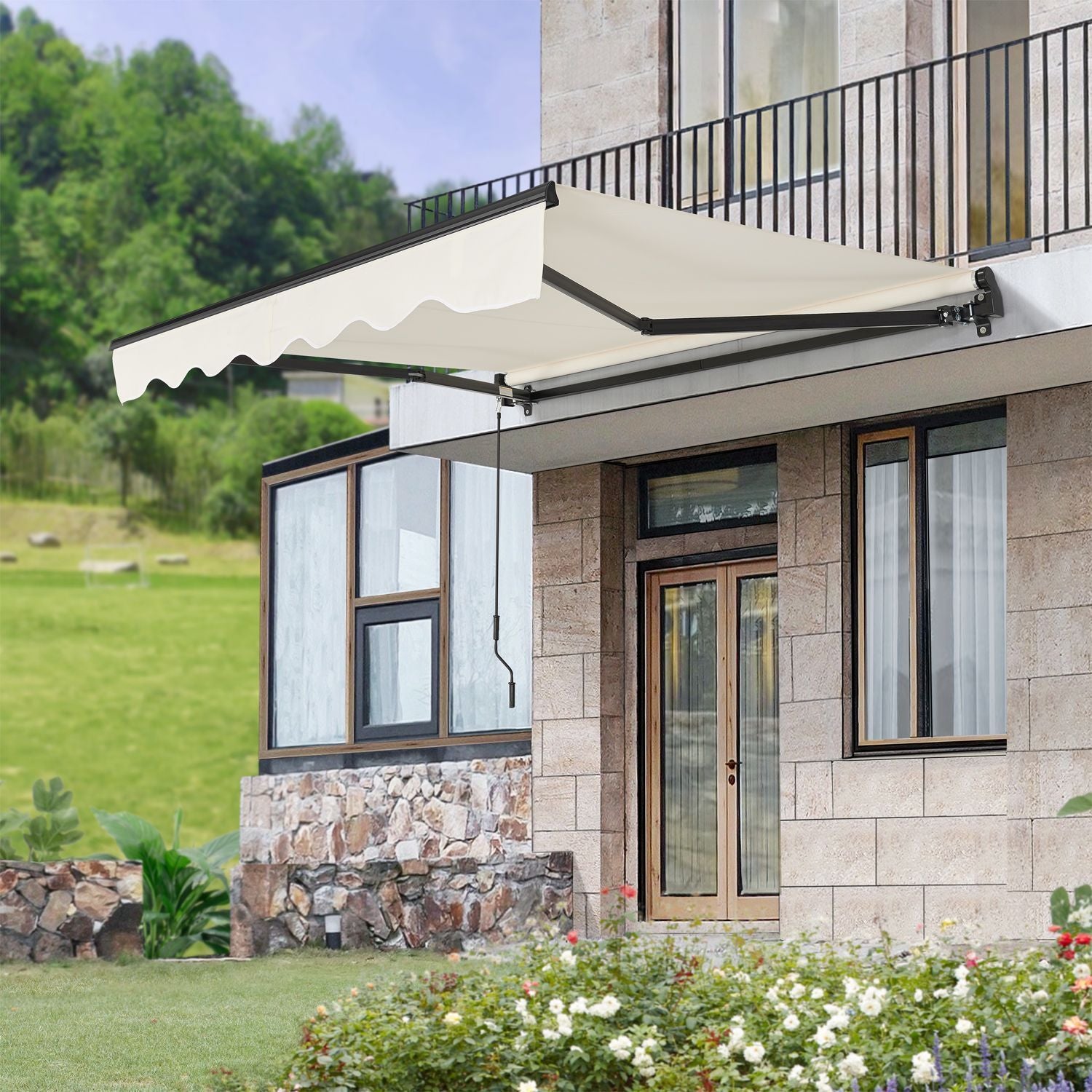 Zonnescherm / Luifel - 300 x 250 cm - Beige - Incl. Bevestigingsmaterialen