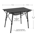 Opvouwbare Campingtafel Picco - Zwart - 90 x 52 x 68 cm