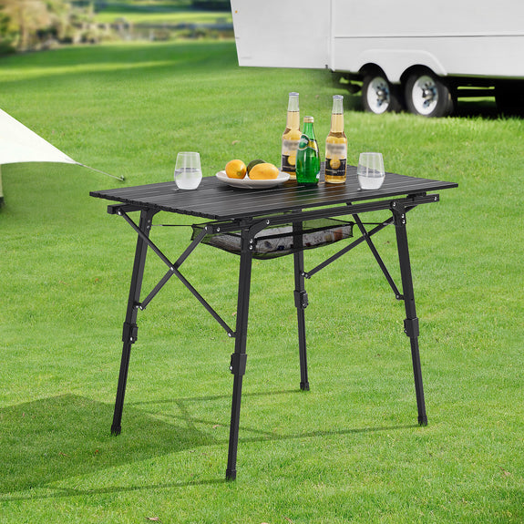 Opvouwbare Campingtafel Picco - Zwart - 90 x 52 x 68 cm - Afbeelding 2