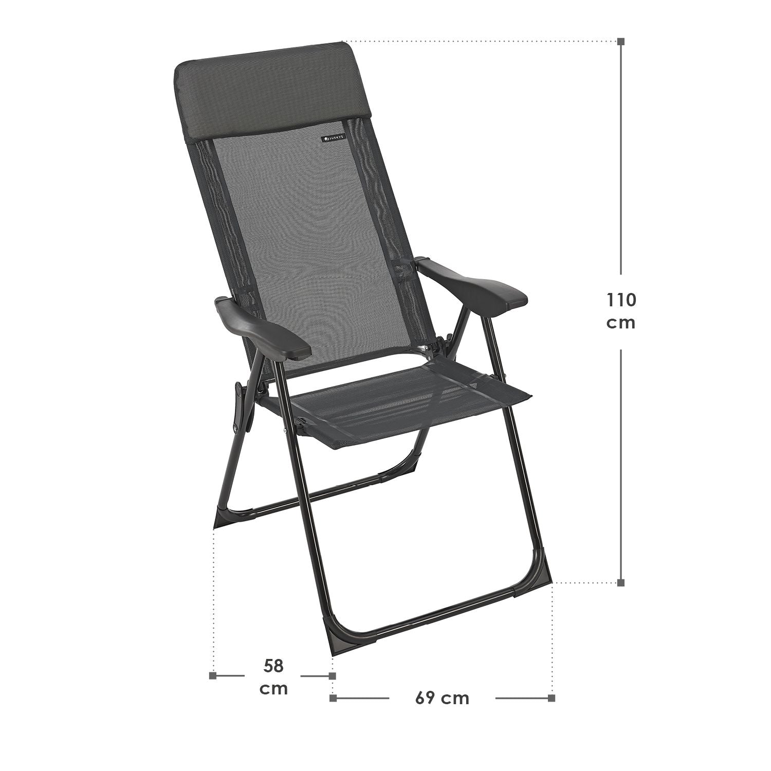 2 stuks Inklapbare Campingstoel / Vouwstoel Torri - Antraciet