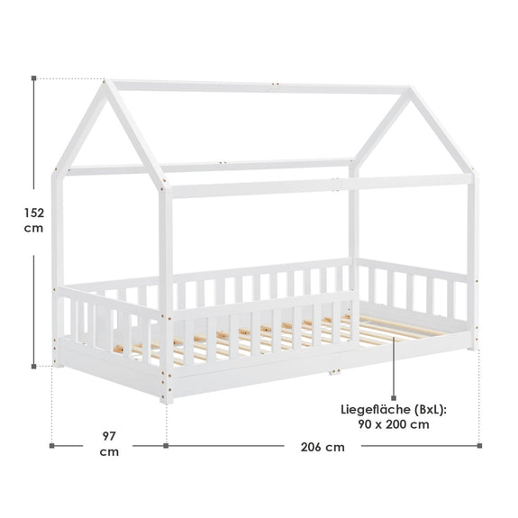 Kinderbed Marli - 90 x 200 cm - Wit - Afbeelding 6