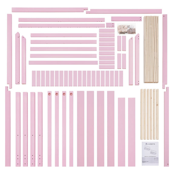 Kinderbed Marli - 90 x 200 cm - Roze - Afbeelding 11