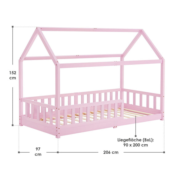 Kinderbed Marli - 90 x 200 cm - Roze - Afbeelding 12