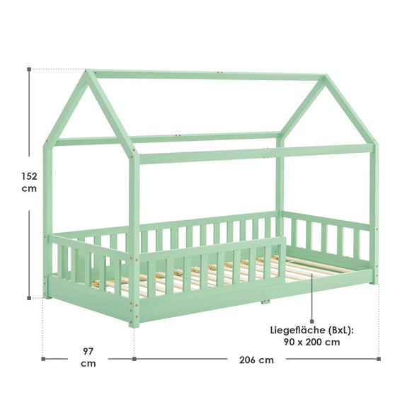 Kinderbed Marli - 90 x 200 cm - Mint - Afbeelding 12