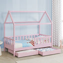 Kinderbed Marli - 90 x 200 cm - Roze - Incl. lades