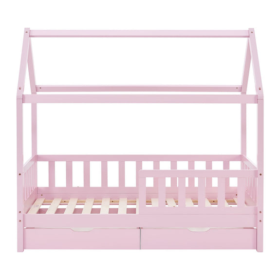 Kinderbed Marli - 90 x 200 cm - Roze - Incl. lades - Afbeelding 5
