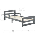 Jeugdbed / Kinderbed Arona - 90 x 200 cm - Grijs