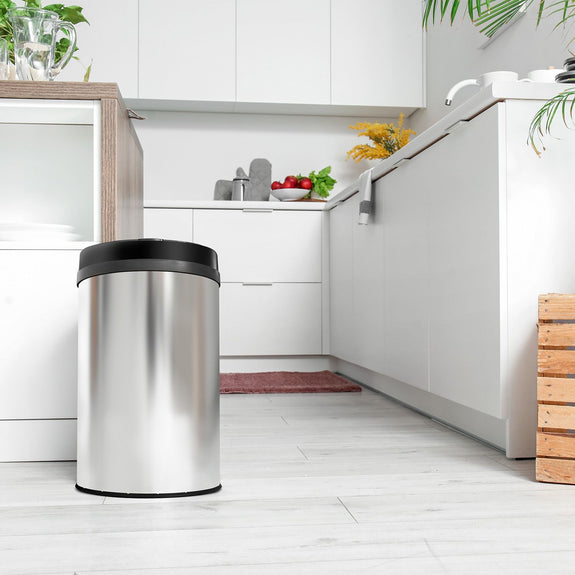 Automatische Prullenbak / Afvalemmer / Sensorprullenbak - 30 Liter - Zilver - Rond - Afbeelding 2