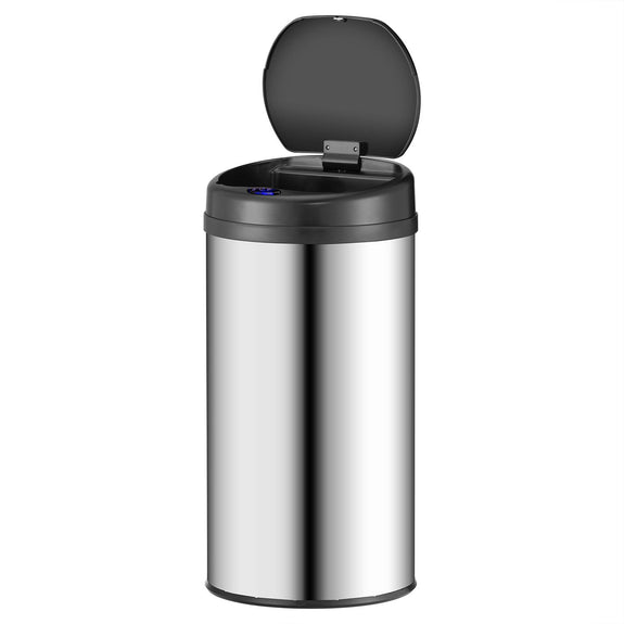 Automatische Prullenbak / Afvalemmer / Sensorprullenbak - 40 Liter - Zilver - Rond - Afbeelding 1