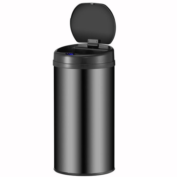 Automatische Prullenbak / Afvalemmer / Sensorprullenbak - 40 Liter - Zwart - Rond - Afbeelding 1