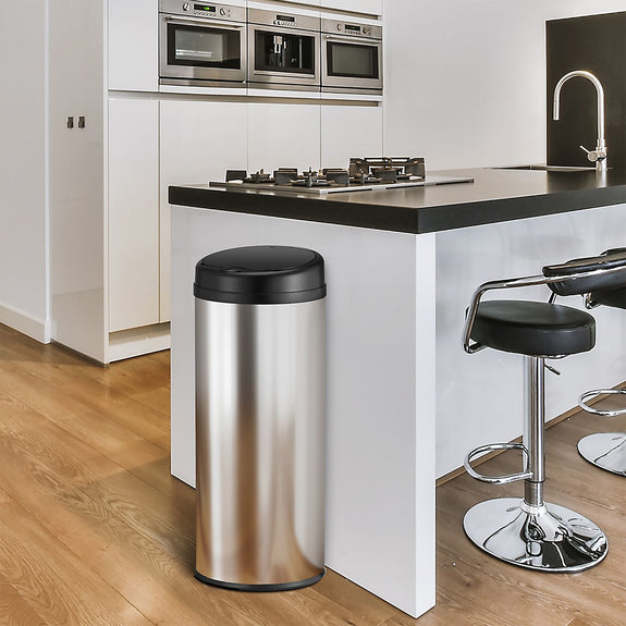 Automatische Prullenbak / Afvalemmer / Sensorprullenbak - 50 Liter - Zilver - Rond - Afbeelding 2