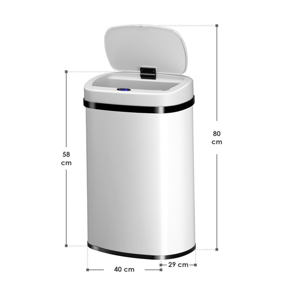 Automatische Prullenbak / Afvalemmer / Sensorprullenbak - 50 Liter - Wit - Rechthoek - Afbeelding 10