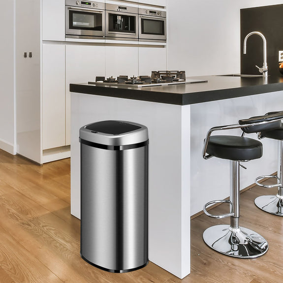 Automatische Prullenbak / Afvalemmer / Sensorprullenbak - 60 Liter - Zilver - Rechthoek - Afbeelding 2