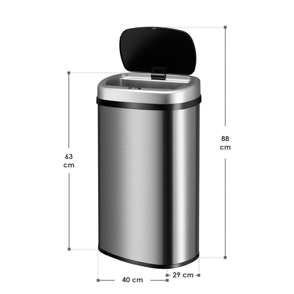 Automatische Prullenbak / Afvalemmer / Sensorprullenbak - 60 Liter - Zilver - Rechthoek - Afbeelding 10