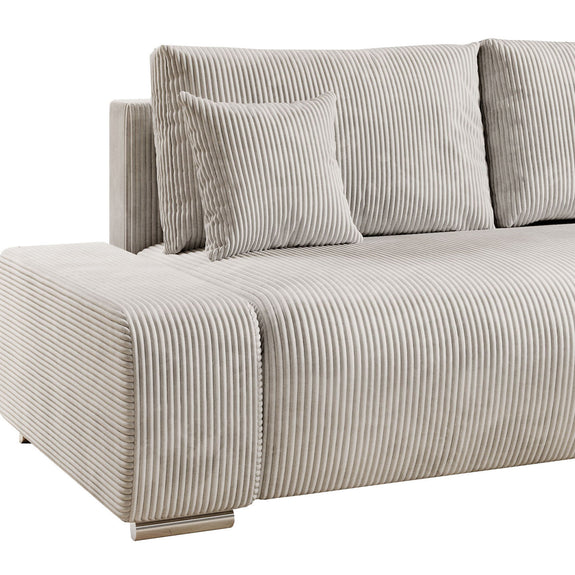 Sofa Iseo - Rechts - Met slaapfunctie - Beige - Afbeelding 4