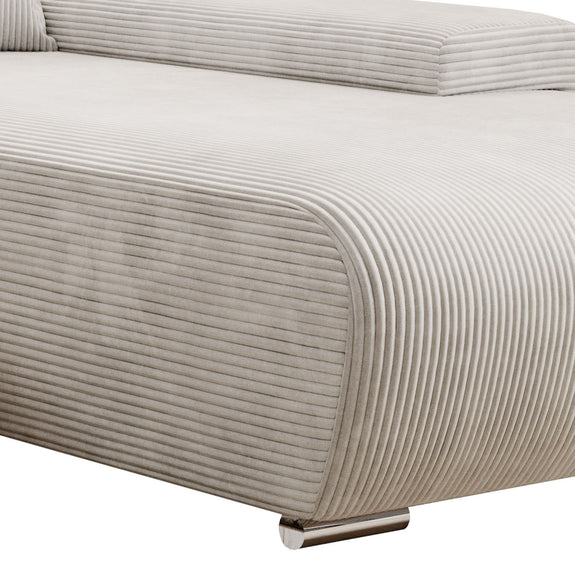 Sofa Iseo - Rechts - Met slaapfunctie - Beige - Afbeelding 3