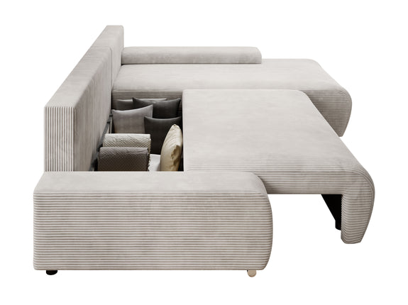 Sofa Iseo - Rechts - Met slaapfunctie - Beige - Afbeelding 8
