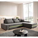Gestoffeerde Hoekbank Davos - 260 x 72 x 180 cm - Lichtgrijs