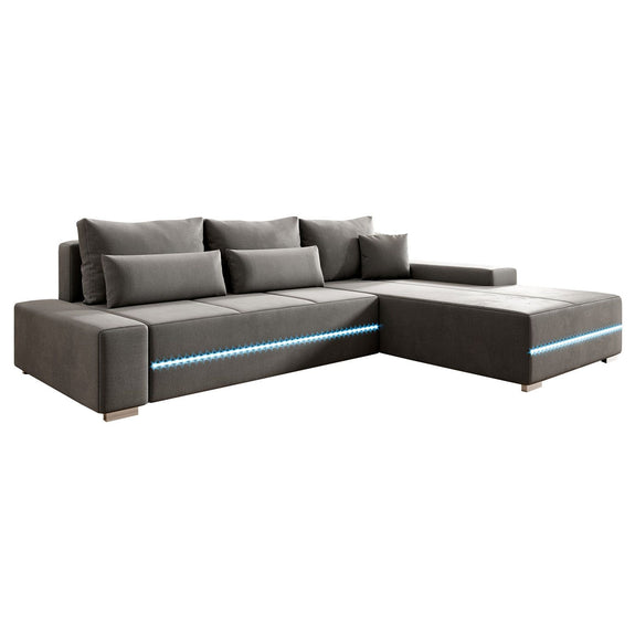 Gestoffeerde Hoekbank Davos - 260 x 72 x 180 cm - Lichtgrijs - Afbeelding 5