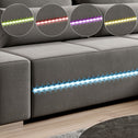 Gestoffeerde Hoekbank Davos - 260 x 72 x 180 cm - Lichtgrijs