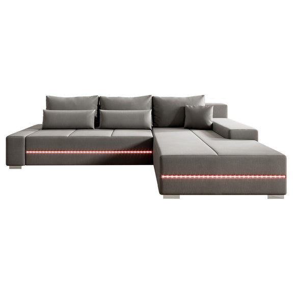 Gestoffeerde Hoekbank Davos - 260 x 72 x 180 cm - Lichtgrijs - Afbeelding 1