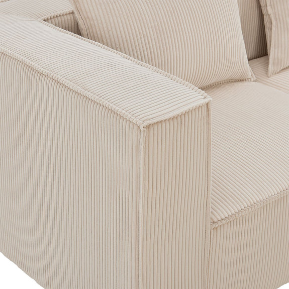 Modulaire Bank / Zitbank Domas S - Beige - Corduroy bekleding - Afbeelding 8