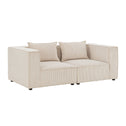 Modulaire Bank / Zitbank Domas S - Beige - Corduroy bekleding