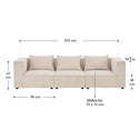 Modulaire Bank / Zitbank Domas M - Beige - Corduroy bekleding