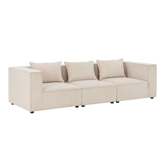 Modulaire Bank / Zitbank Domas M - Beige - Corduroy bekleding - Afbeelding 1