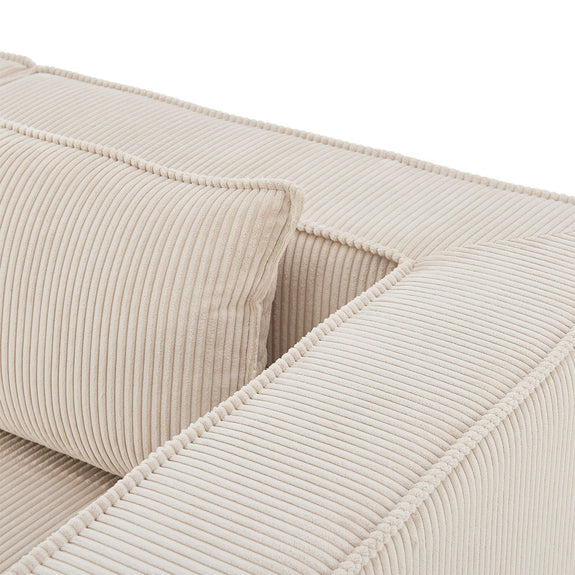 Modulaire Bank / Hoekbank Domas XL - Beige - Corduroy bekleding - Afbeelding 13