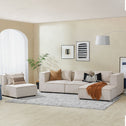 Modulaire Bank / Hoekbank Domas XL - Beige - Corduroy bekleding
