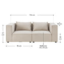 Modulaire Bank / Zitbank Domas S - Beige - Stoffen bekleding